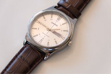 Casio Men's 38mm Analog Brown Leather Strap Watch MTP-V006L-7C