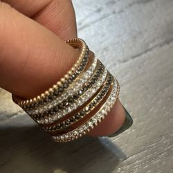 Lollypop Ring, Black, Rose gold plating -Swarovski