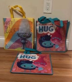 DreamWorks Trolls Reusable Tote Bags Set of 3
