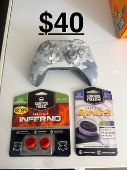 Xbox One Arctic Camo Controller $40 FIRM With Extra Accessories(NO STICK DRIFT)