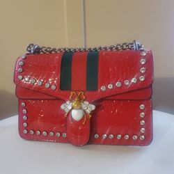 Red Snake Skin Purse