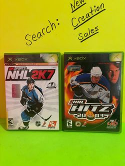 $10ea Like-NEW DISC Original Xbox Games NHL 2K7 NHL Hitz 2003 Hockey 2K Sports Midway Microsoft Xbox Console Ice Hockey Sports Video Game Retro Gaming