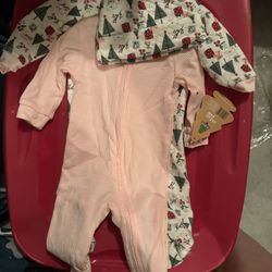 Nwt Baby Girl Christmas Outfit 3 Piece Set Size 0-3 Months 