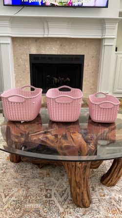 Lilac plastic storage bins 3 pieces