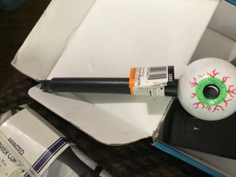 Solar stake light for Halloween an eye ball