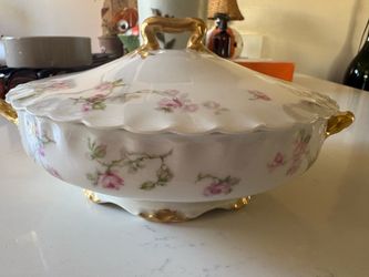 Antique French Haviland & Co Limoges Porcelain Covered Serving Tureen