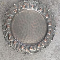 Vintage Solid Copper Hammered Tray
