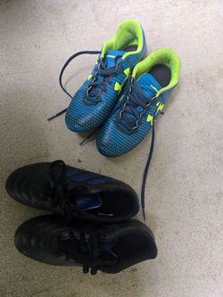 Soccer cleats Adidas and under armor