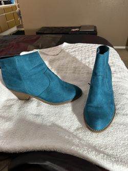 Teal Colored Ankle Boots