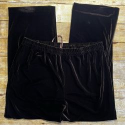R&M Richards Woman Brown Velvet Wide Leg Pants Elastic Waist Plus Size 16W 33378