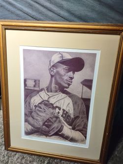 Framed Numbered Baseball Player Art Print