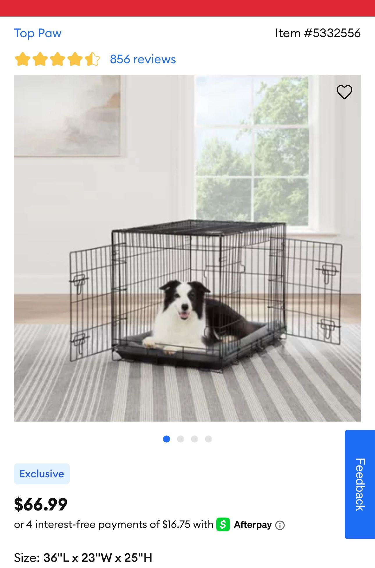 Top Paw Dog Wire Crate Kennel