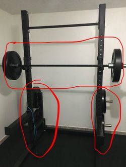Olympic Barbell/ Bumper Plates/ Commercial Adjustable Bench