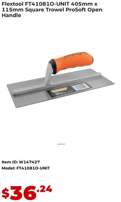 Flextool 405mm x 115mm Square Trowel Open Handle