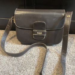 Vintage Brown Leather Coach Bag