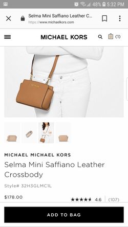 Michael Kors Selma Mini Saffiano Leather Crossbody for Sale in