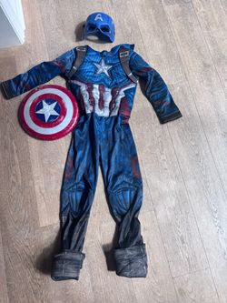 Marvel Captain America Kids Costume w/ Mask & Cracked Shield