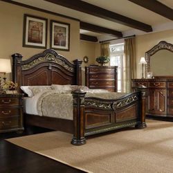 4pc Bedroom Set With Metal Accents $2300