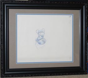 Original Disney Drawing of Minnie Mouse from movie Mickey's Christmas Carol
