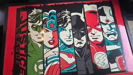 Framed DC Justice League Comic Art (Professional Custom Frame)