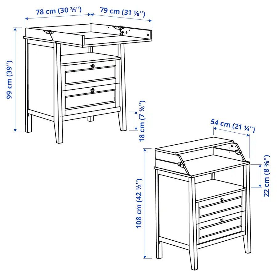 Baby Table With Pad And Storage