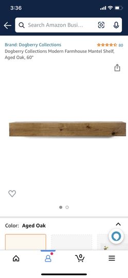 Aged Oak Solid Wood Mantel Shelf, 72”