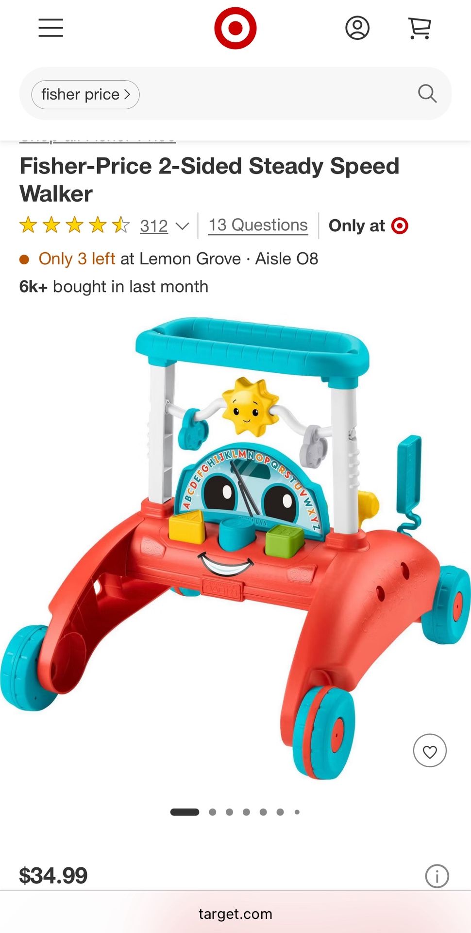 Brand New Fisher Price Steady 2 Sided Walker