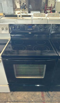 Whirlpool Electric Stove Black - Glass Top, Self Clean