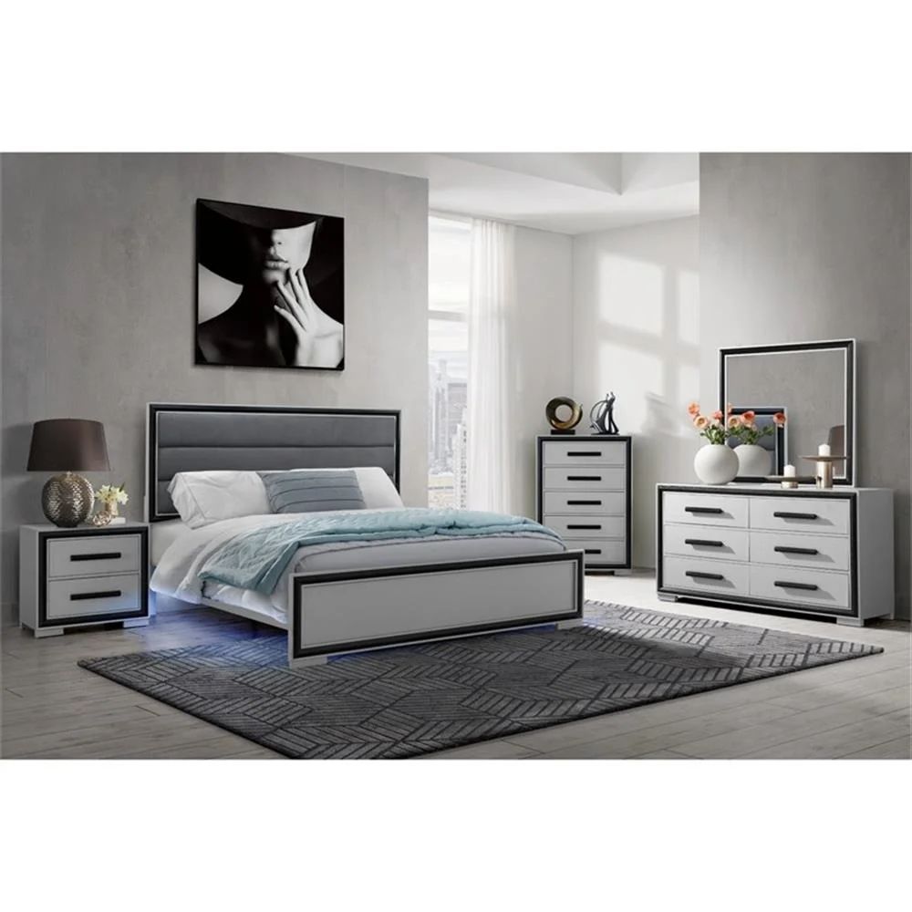 Gray Black Queen 4 PC Bedroom Set ~ Delivered & Installed