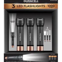 Duracell 1000LM 4AAA LED Flashlight 3-pack