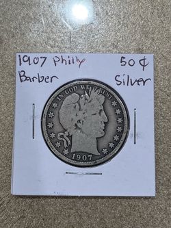 1907 Barber Silver Half Dollar Philadelphia Mint
