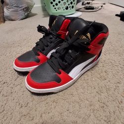 PUMA Rebound Layup High-Top Sneakers - Red/Black/White