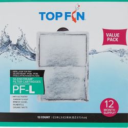 TOP FIN 12-PACK PF-L LARGE SILENSTREAM POWER FILTER CARTRIDGES