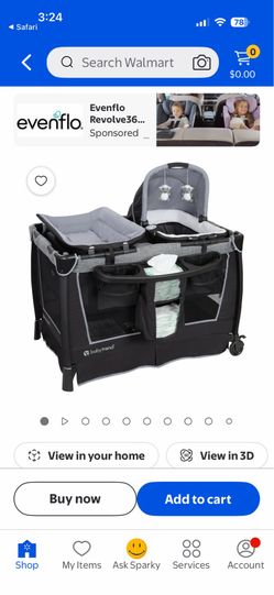 Baby Trend Simply Smart Nursery Center Playard with Bassinet and Travel Bag - Whisper Grey