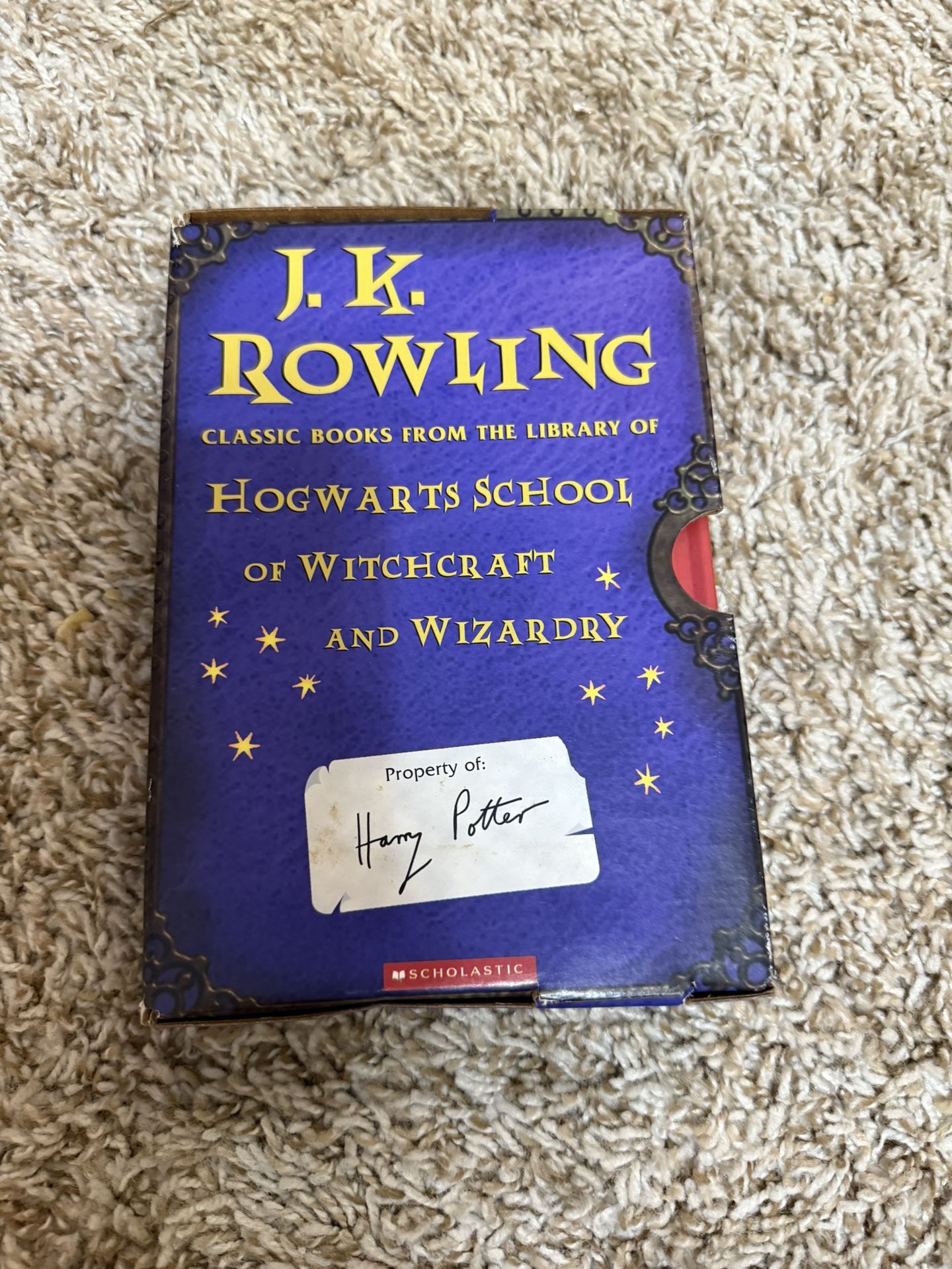 J.K Rowling classic books from the Library of Hogwarts School of witchcrafts and wizardry
