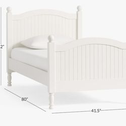Pottery Barn Kids Catalina Twin Bed and Beautyrest Mattress - Simply White