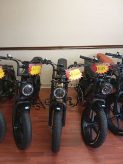 Open box fully assembled ebike moped style electric bike