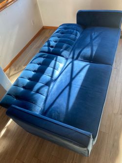 Blue 80 inch sofa couch