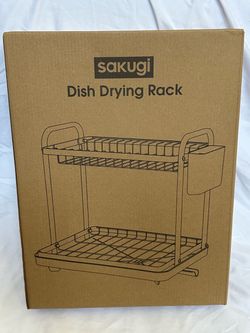Brand New Dish Drying Rack Black Stainless Steel 2 Tier Kitchen Organization