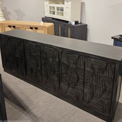 New Quality & Modern 90" Accent Cabinet Or TV Stand! White Wash Or Black  Tea