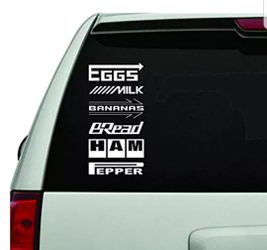 Eggs Milk Banana Bread Ham Pepper Decal Sticker