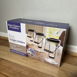 NEW Better Homes & Gardens Jar Tealight Candle Holders - Set of 3 - Farmhouse