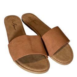 J  ynx  Faux Leather Sliders Size 12 New 