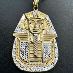 Jewelry 10k solid Yellow Gold Mariner  link 24.00” Chain necklace Egyptian Pharaoh King Pendant 16.20grams 3.70mm