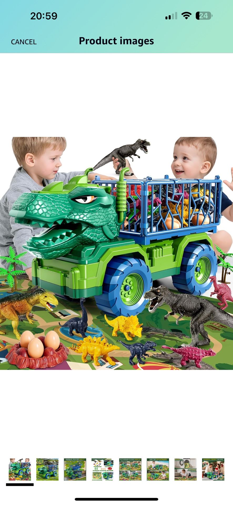 Dinosaur Cars Truck Toys for Kids 3-5 with 8 Dinosaur Figures, Activity Play Mat, Dinosaur Egg, Trees, Jurassic Play Set for Boys and Girls Ages 5-7