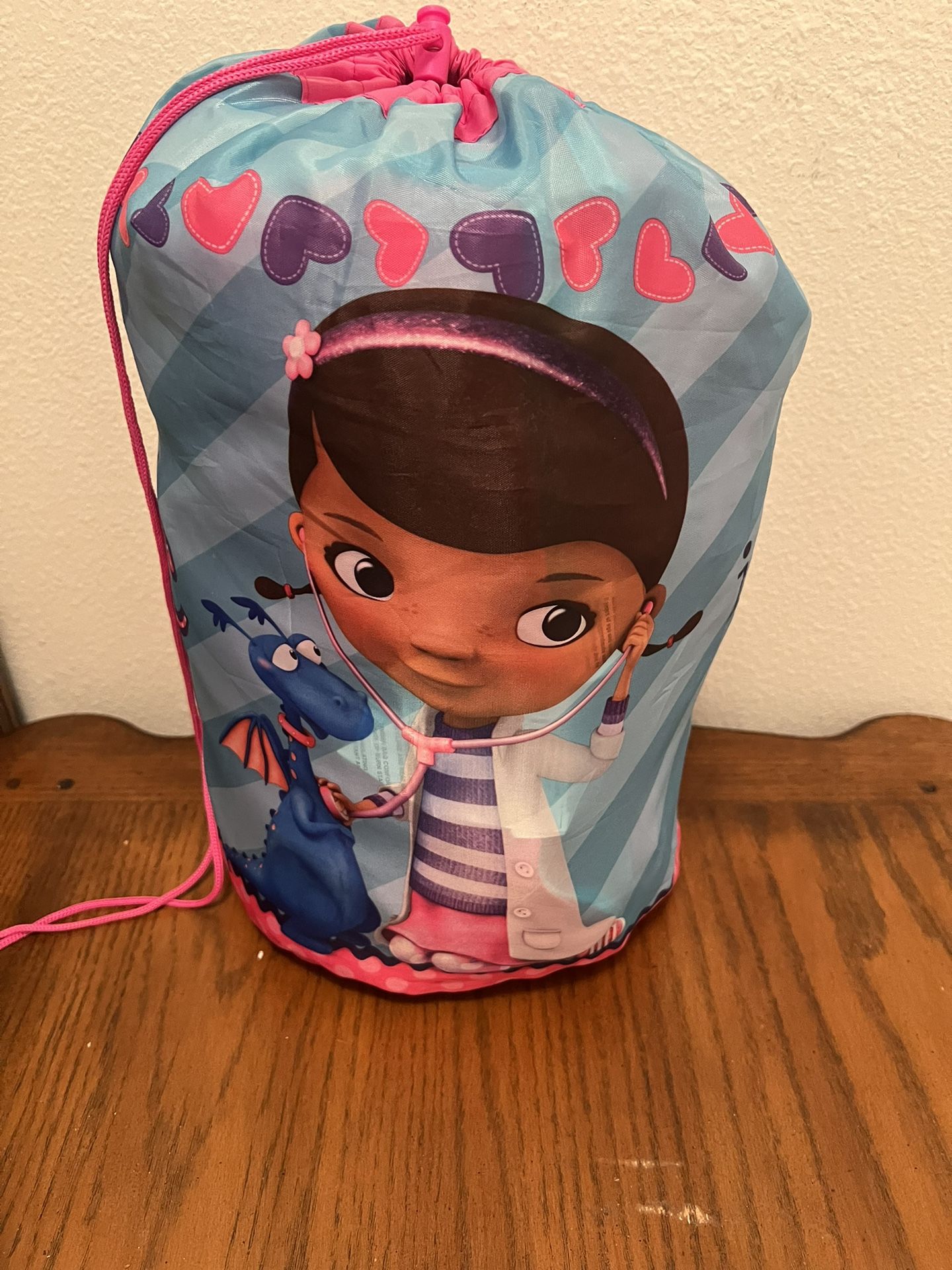 Disney Doc McStuffins Kids Sleeping Bag Slumber Bag with Carry Backpack