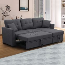 Reversible Pull Out Sleeper Sofa Bed Couch with Storage Chaise