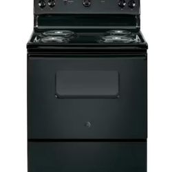 GE 30 in. 4 Burner Element Free-Standing Electric Range in Black