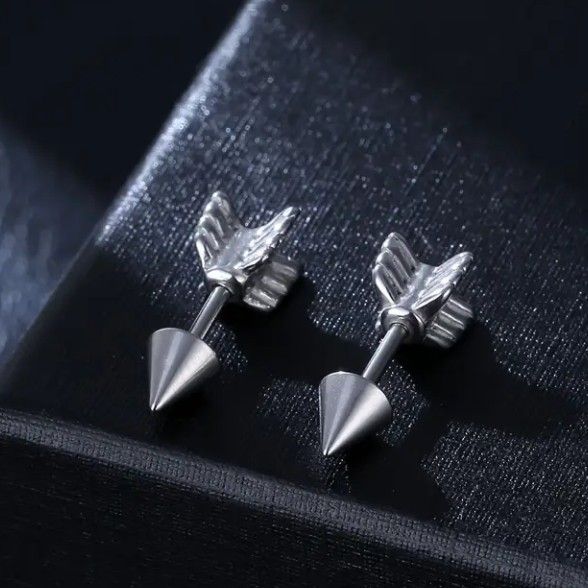 Pair Of Stainless Steel Arrow Earrings