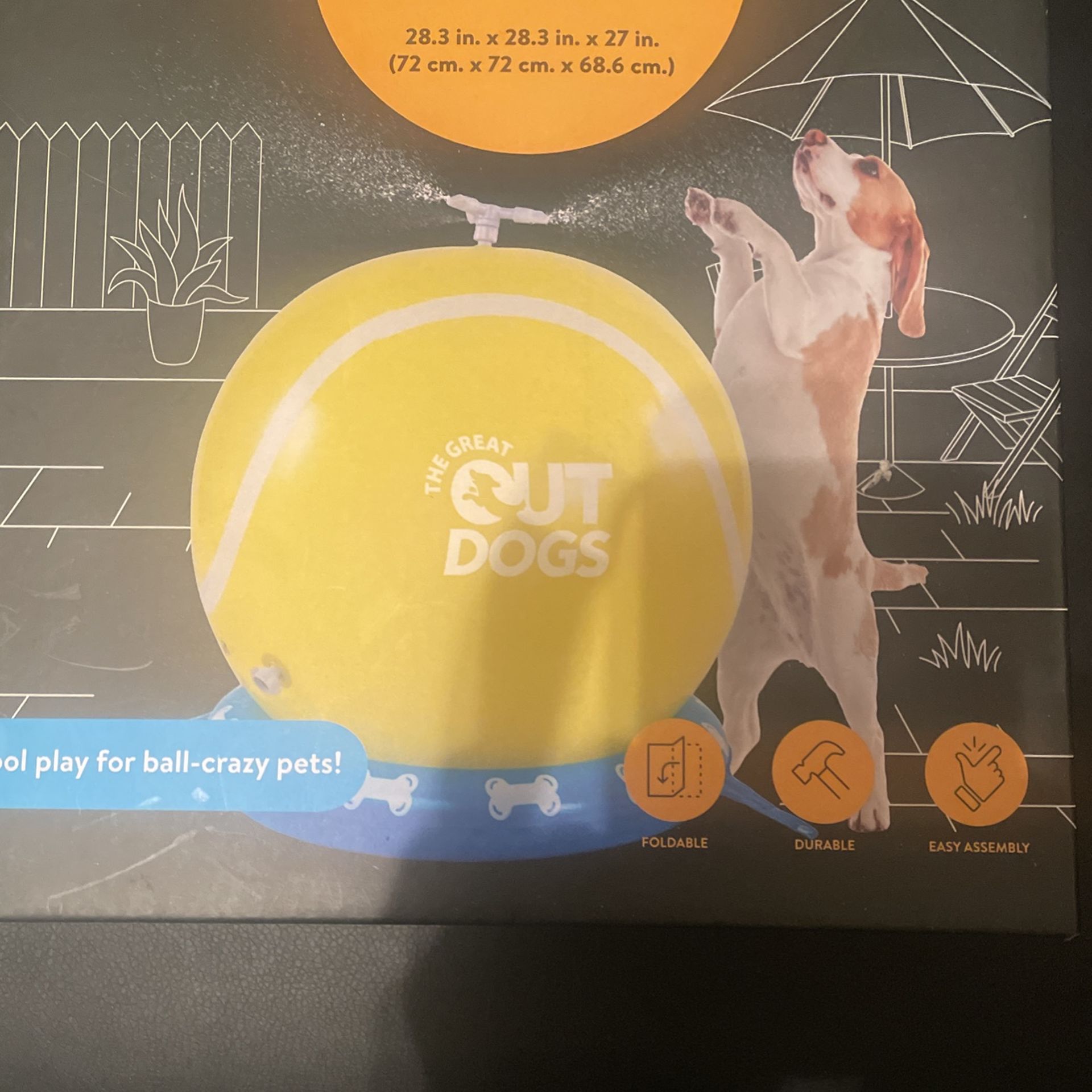 OUT DOGS TENNIS BALL PET SPRINKLER FOR ALL KIDS AND PETS